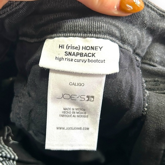 Joe's Hi Rise Honey Snapback bootcut jeans Caligo black size XS new with tags - Picture 13 of 13